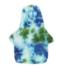 Sudadera para perro tie dye azul/verde