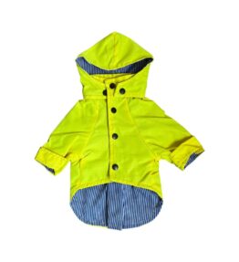 Impermeable para perro con capucha desmontable en color amarillo