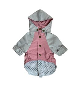 Impermeable para perro con capucha desmontable en color rosa